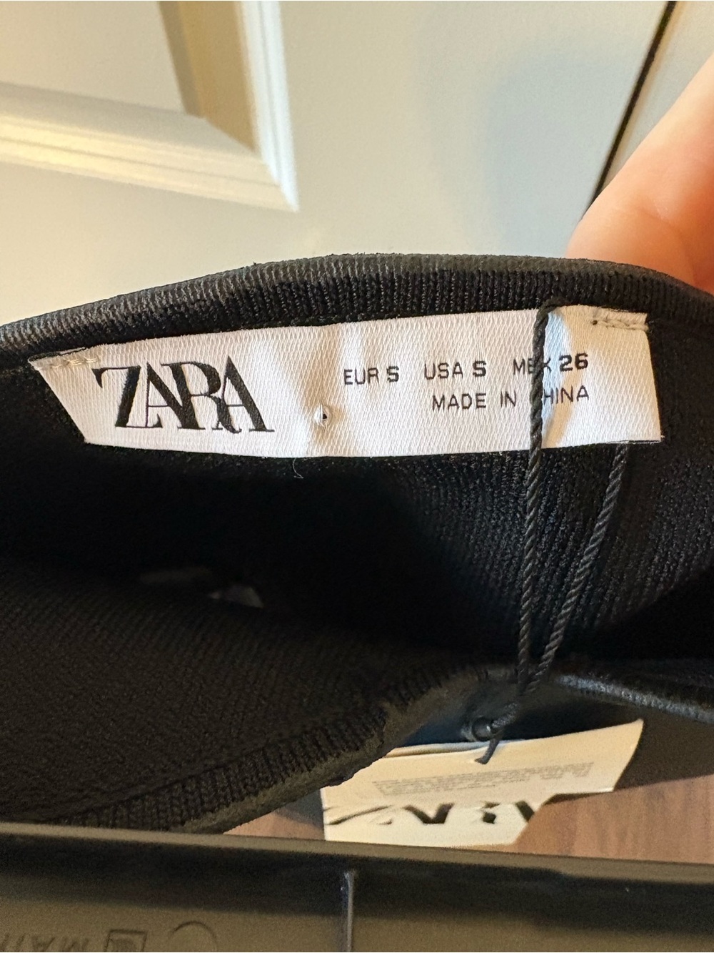 Zara Black Faux Leather Bustier Top with Sweetheart Neckline - Picture 5 of 5